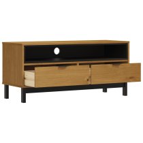 Buxton Wooden TV Stand With 2 Drawers 1 Shelf In Brown Black