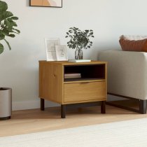 Buxton Wooden Side Table With 1 Drawer In Brown Black