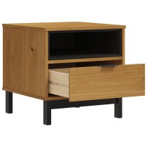 Buxton Wooden Side Table With 1 Drawer In Brown Black