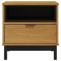 Buxton Wooden Side Table With 1 Drawer In Brown Black