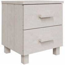 Hull Wooden Bedside Cabinet With 2 Drawers In White