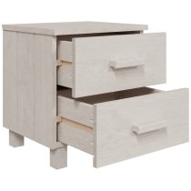 Hull Wooden Bedside Cabinet With 2 Drawers In White