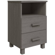 Hull Wooden Bedside Cabinet With 2 Drawers 1 Shelf In Light Grey