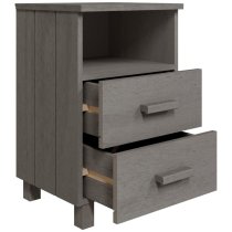 Hull Wooden Bedside Cabinet With 2 Drawers 1 Shelf In Light Grey