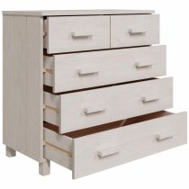 Hull Wooden Chest Of 5 Drawers In White