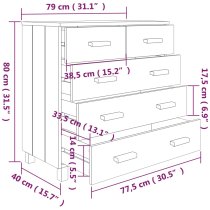 Hull Wooden Chest Of 5 Drawers In White