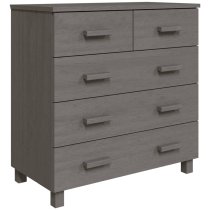 Hull Wooden Chest Of 5 Drawers In Light Grey