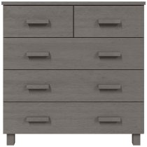 Hull Wooden Chest Of 5 Drawers In Light Grey