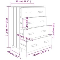 Hull Wooden Chest Of 4 Drawers In White