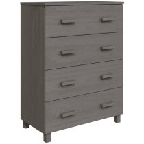 Hull Wooden Chest Of 4 Drawers In Light Grey