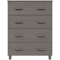 Hull Wooden Chest Of 4 Drawers In Light Grey