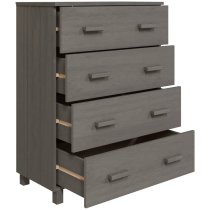 Hull Wooden Chest Of 4 Drawers In Light Grey