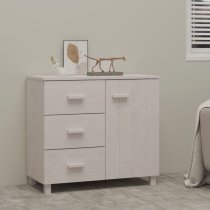 Hull Wooden Sideboard With 1 Door 3 Drawers In White