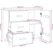 Hull Wooden Sideboard With 1 Door 3 Drawers In White