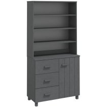 Hull Wooden Display Cabinet With 1 Door 3 Drawers In Dark Grey