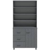 Hull Wooden Display Cabinet With 1 Door 3 Drawers In Dark Grey