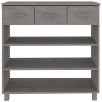 Hull Wooden Console Table With 3 Drawer In Light Grey