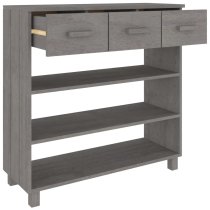 Hull Wooden Console Table With 3 Drawer In Light Grey