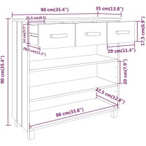 Hull Wooden Console Table With 3 Drawer In Light Grey