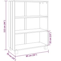 Hull Wooden Bookcase With 3 Shelves In Brown