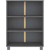 Hull Wooden Bookcase With 3 Shelves In Dark Grey