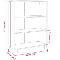 Hull Wooden Bookcase With 3 Shelves In Dark Grey