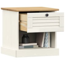 Vidor Wooden Bedside Cabinet With 1 Drawer In White Brown