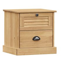 Vidor Wooden Bedside Cabinet With 2 Drawer In Brown