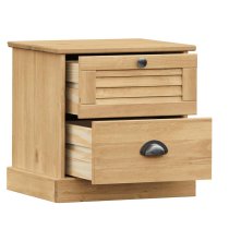 Vidor Wooden Bedside Cabinet With 2 Drawer In Brown