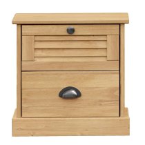 Vidor Wooden Bedside Cabinet With 2 Drawer In Brown