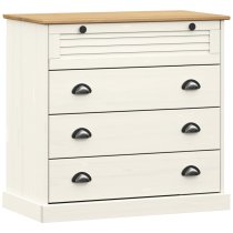 Vidor Wooden Chest Of 4 Drawers In White Brown