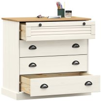 Vidor Wooden Chest Of 4 Drawers In White Brown