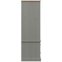 Vidor Wooden Wardrobe With 2 Doors 2 Drawers In Grey Brown