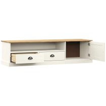 Vidor Wooden TV Stand With 1 Door 2 Drawers In White Brown