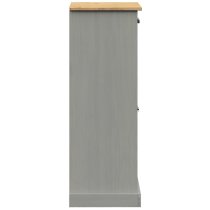 Vidor Wooden Shoe Storage Cabinet With 2 Doors In Grey Brown