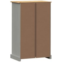 Vidor Wooden Shoe Storage Cabinet With 2 Doors In Grey Brown