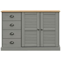 Vidor Wooden Sideboard With 2 Doors 4 Drawers In Grey Brown