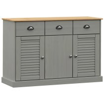 Vidor Wooden Sideboard With 3 Doors 3 Drawers In Grey Brown