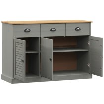 Vidor Wooden Sideboard With 3 Doors 3 Drawers In Grey Brown