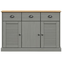 Vidor Wooden Sideboard With 3 Doors 3 Drawers In Grey Brown