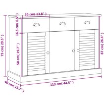 Vidor Wooden Sideboard With 3 Doors 3 Drawers In Grey Brown