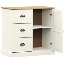 Vidor Wooden Sideboard With 1 Door 3 Drawers In White Brown