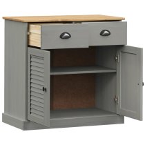 Vidor Wooden Sideboard With 2 Doors 2 Drawers In Grey Brown