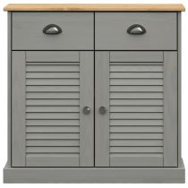 Vidor Wooden Sideboard With 2 Doors 2 Drawers In Grey Brown