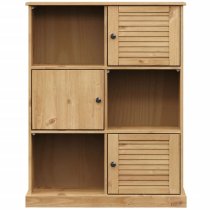 Vidor Wooden Bookcase With 3 Doors In Brown