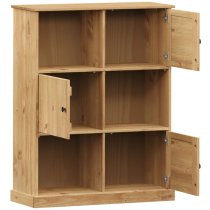 Vidor Wooden Bookcase With 3 Doors In Brown