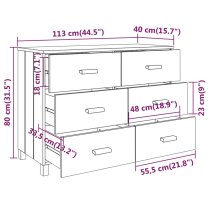 Hull Wooden Chest Of 6 Drawers In White