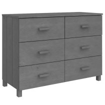 Hull Wooden Chest Of 6 Drawers In Dark Grey