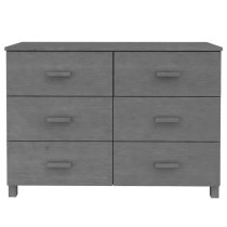 Hull Wooden Chest Of 6 Drawers In Dark Grey