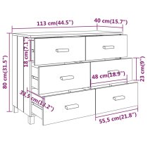 Hull Wooden Chest Of 6 Drawers In Dark Grey